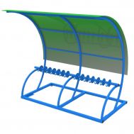Парковка для самокатов Лотос с навесом на 14 мест, фото 1