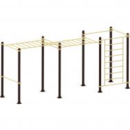 Рукоход двухуровневый с лестницей и двумя турниками, фото 1